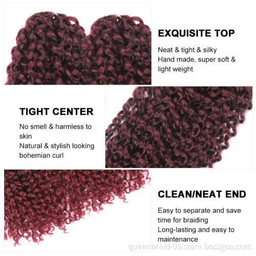 Passion Twist Hair Water Wave Braiding Hair Ombre Long Bohemian Braids for Passion Twist Crochet Hair Synthetic Natural Braid